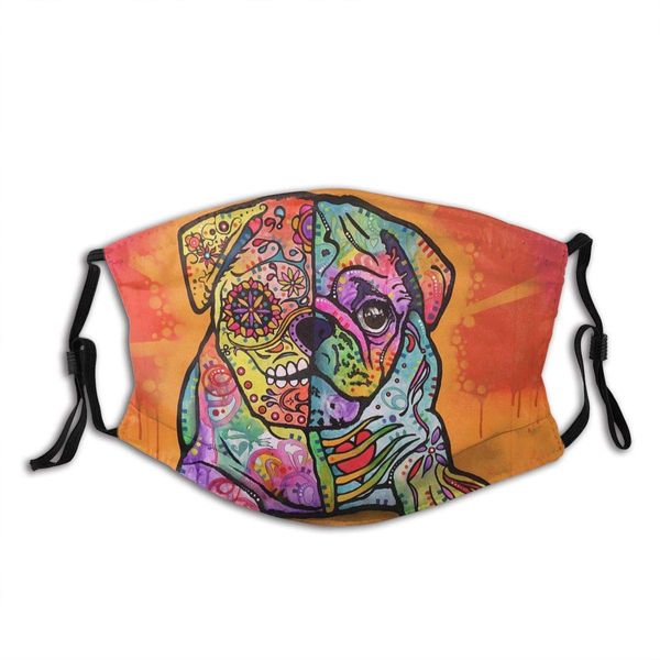 

sugar skull dog face mask dustproof breathable protective scarf reusable adjustable washable fashion bandana