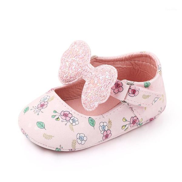 

first walkers spring autumn born baby girl shoes cute bow printed flower princess soft sole infant toddler crib pink1