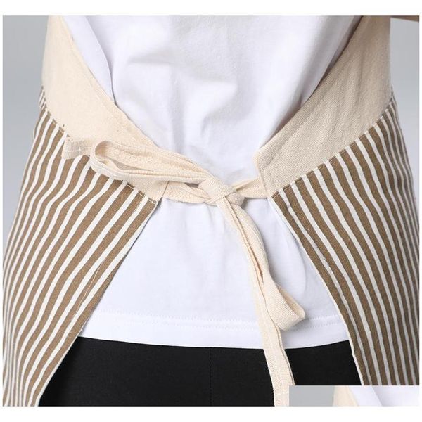 

striped apron for kitchen adjustable cotton linen aprons for woman chef apron baking accessories comm jllpqo dhsybaby