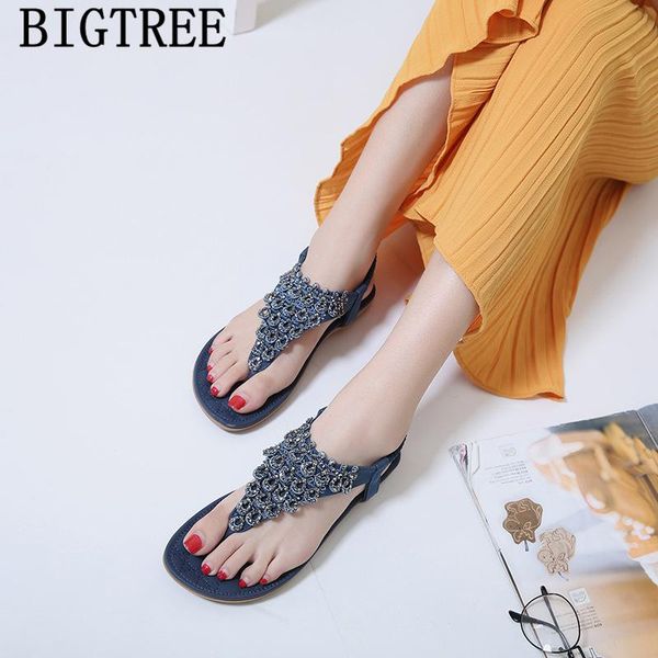 

big size bohemian sandals rhinestone sandals gladiator women womens shoes summer fashion 2020 teenslippers ayakkabi, Black