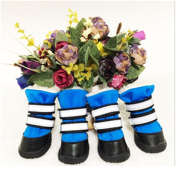 

reflective 4pcs/set waterproof anti-slip pet shoes for small dogs cats chihuahua yorkie thick snow dog boo sqczxr