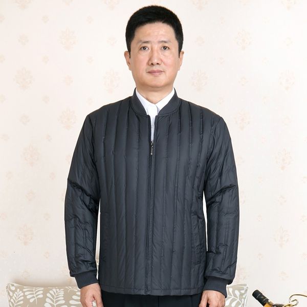 

new winter down jacket for middle-aged and old men, Black;brown