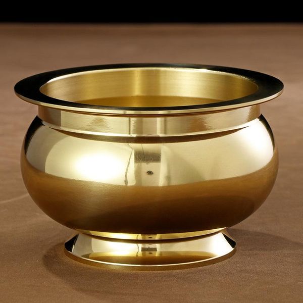 

decorative objects & figurines golden potted household articles buddha's pure copper naked incense burner religious weigh 3 kg cornucop