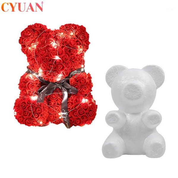 

decorative flowers & wreaths valentines day gift styrofoam foam bear artificial flower led teddy rose wedding decoration birthday party deco