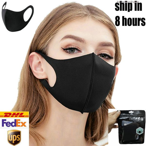 

packaging protection pm2.5 designer retail mask dustproof kpop reusable washable comfortable wholesale cotton black masc