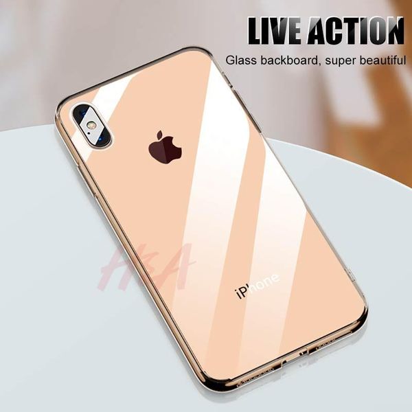 

ha роскошный стеклянный чехол для iphone xs max xr x корпус ультра тонкий прозрачный задний стеклянный чехол для iphone xs max wmtydy dh_nic