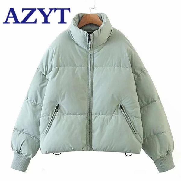 

azyt мода молния пухлые женщины parka пальто 2021 зима новый хлопок даун куртка для женщин элегантная шикарная теплый зимний куртка женщина, Black