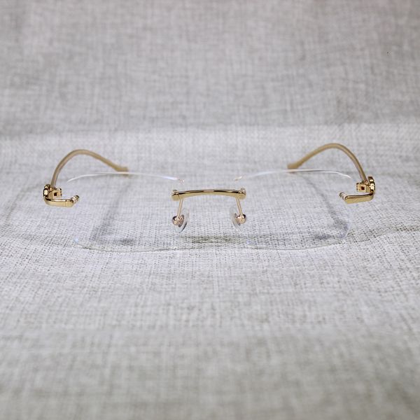 

2021 new vintage rimless sunglasses gafas retro shades men goggles for driving clear glasses frame reading eyewear 166 do94, White;black