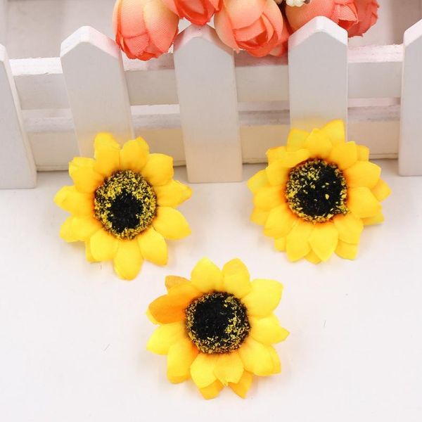 

5pcs/lot handmade artificial flowers silk daisy sunflower for diy wreath scrapbooking wedding home decoration craft fake bbynqg