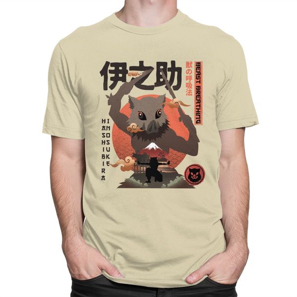 

красивый vintage inosuke hashibira коротким рукавом demon slayer kimetsu нет yaiba tshirt аниме tee спорт толстовка с капюшоном толстовка му