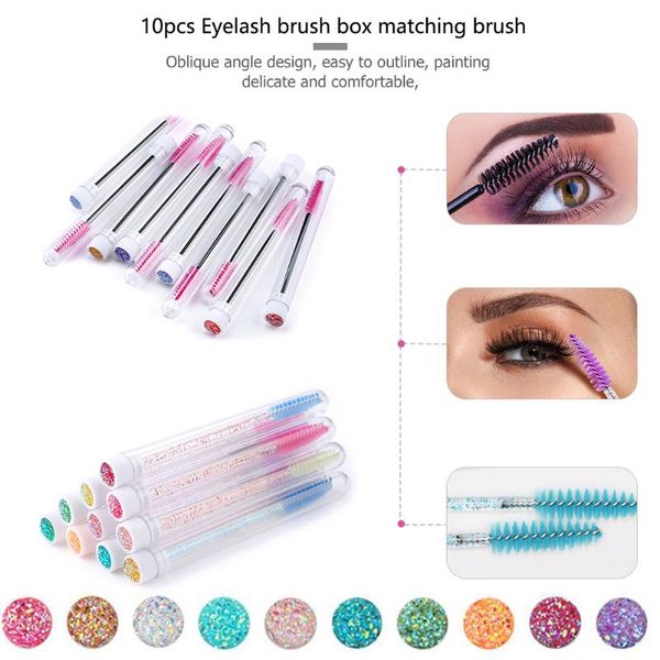 

makeup brushes 10pcs eyelash brush for extension eyebrow separate tube make up cosmetics beauty tools