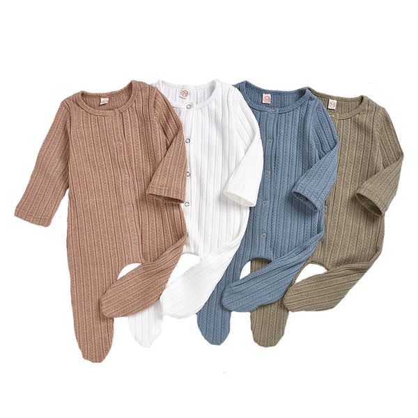 

infant baby solid jumpsuit striped knit onesies kids designes clothes boys plaid pocket cotton jumpsuit vetement toddler outfits, Blue