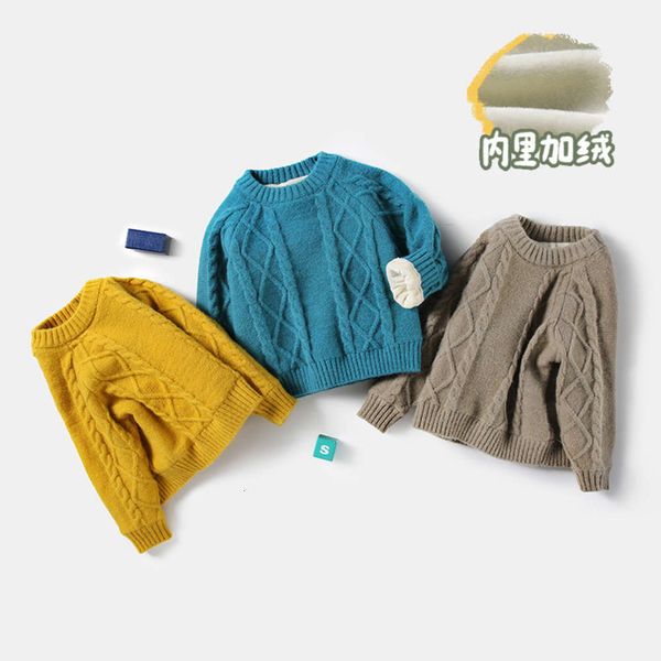

sweater with plush and thickened baby autumn winter 2020 new children's pullover, Blue