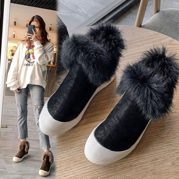 

martin boots female british style autumn short boots plus velvet flat bottom new student casual korean style wool women, Black