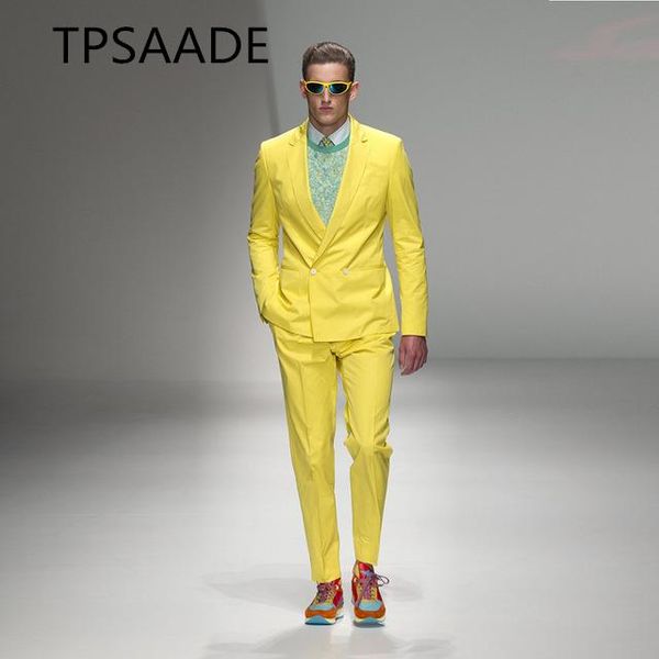 

men's suits & blazers 2021 latest coat pants designs yellow men for wedding ball classic blazer jacket double-breasted slim fit suit 2, White;black