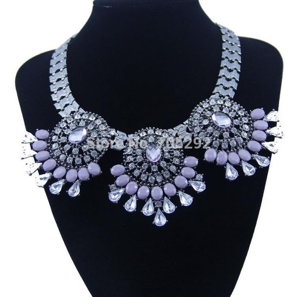 

chokers vintage luxury gold crystal necklace & pendant women fashion statement choker, Golden;silver