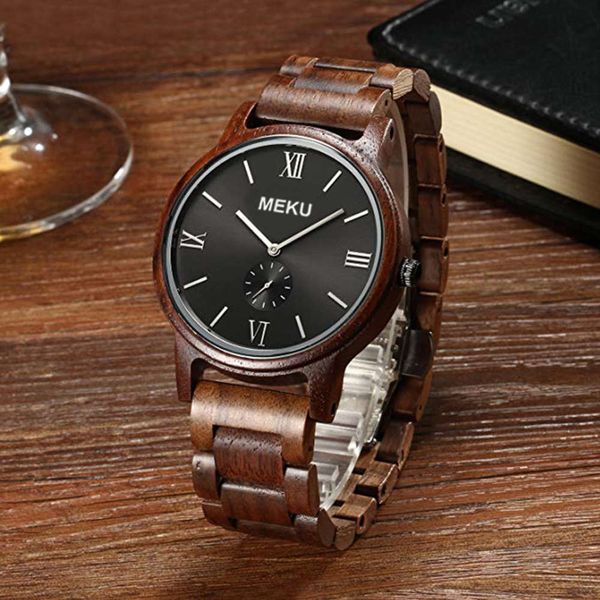 

men's quartz 2019 bamboo new watch sandalwood suit watch watch oem, Slivery;brown