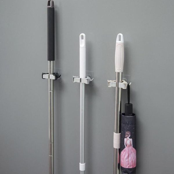 

hooks & rails wall mounted mop hook 1pc non-marking clip brush bathroom storage rack holder hanger broom kitchen i7h9