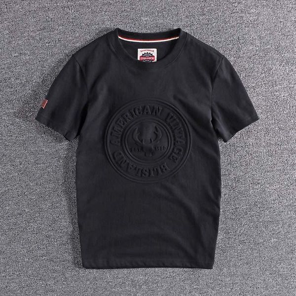 

summer 2021 new embossed lettering pattern for european and american men's round neck short sleeve t-shirt plus size tee xl, White;black