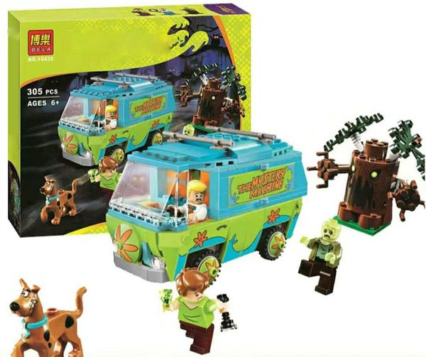 

10430 new arrival educational scooby doo bus mystery machine mini action figure building blocks toy for children 01