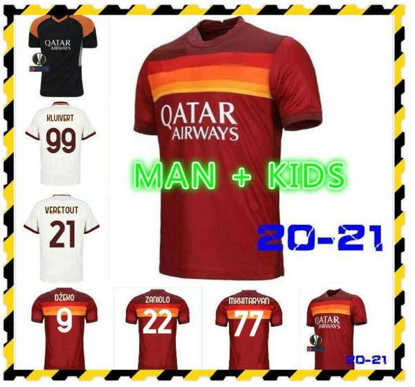 

thai 20/21 как maillot roma perotti dzeko soccer jersey de rossi zaniolo rome totti tapore новые майки футбольные мужчины + детская футболка, Black;yellow