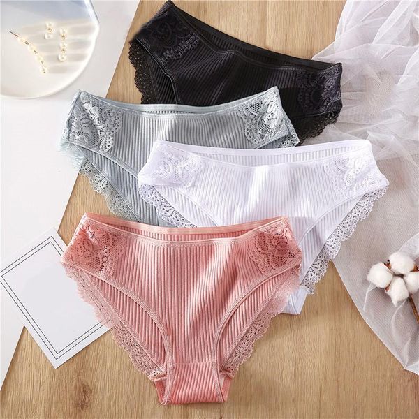 

women's panties cotton panty 1pcs/lot solid comfort underwear skin-friendly briefs women low-rise intimates, Black;pink
