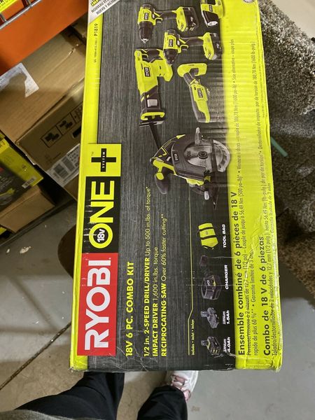 

ryobi p1819 18v one+ cordless 6-tool combo kit