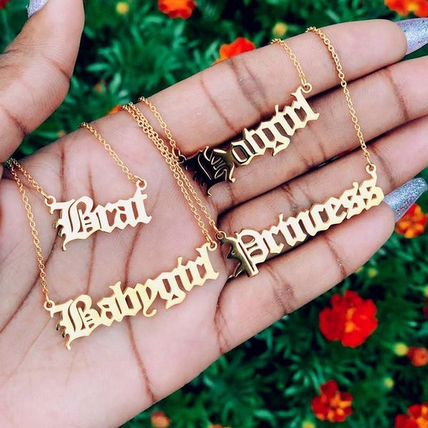 

baby choker angel charm necklace pendant necklaces stainless steel jewelry gold ketting babygirl collar gift for girl princess, Golden;silver