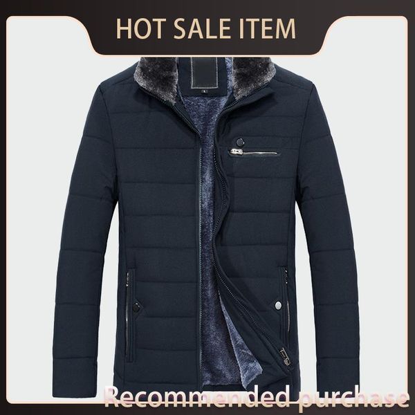 

winter mens fur men's fashion collar thick coat warm solid long jackets brand fleece clothing male overcoat fnuln, Black