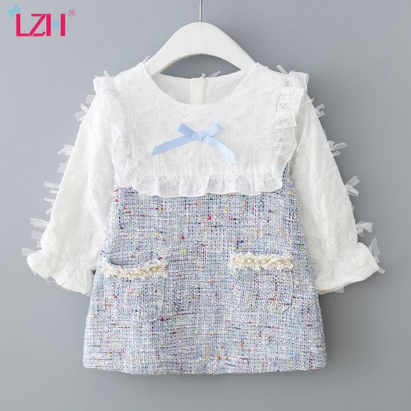 

lzh infant dresses for baby girls sweet pearl lace long sleeve princess dress kids party dresses newborn baby clothes 0-2 years 1027, Red;yellow