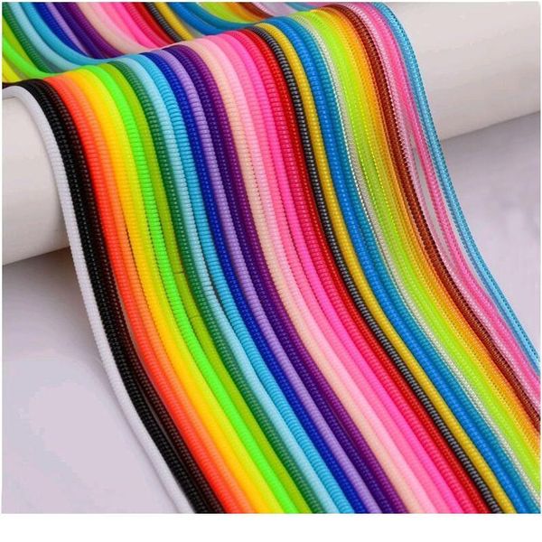 

60cm colors data cable protective sleeve spring twine for iphone android usb charging earphone case cover bobbi qylbew