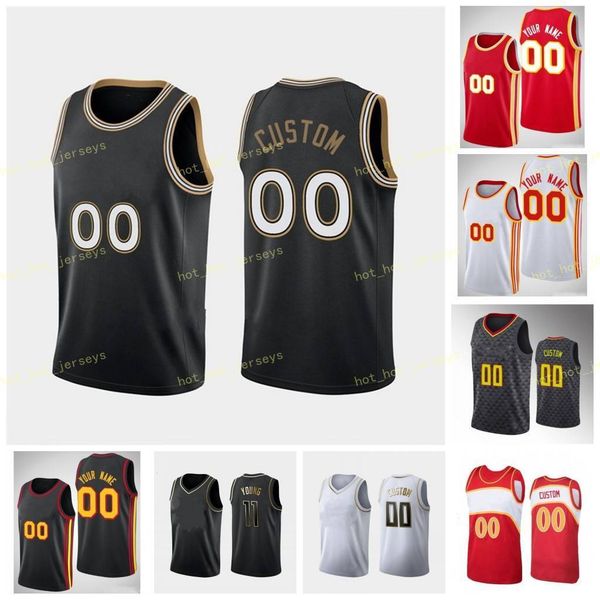 

custom jersey hill solomon huerter kevin hunter de'andre okongwu onyeka reddish cam rondo rajon young trae, Black