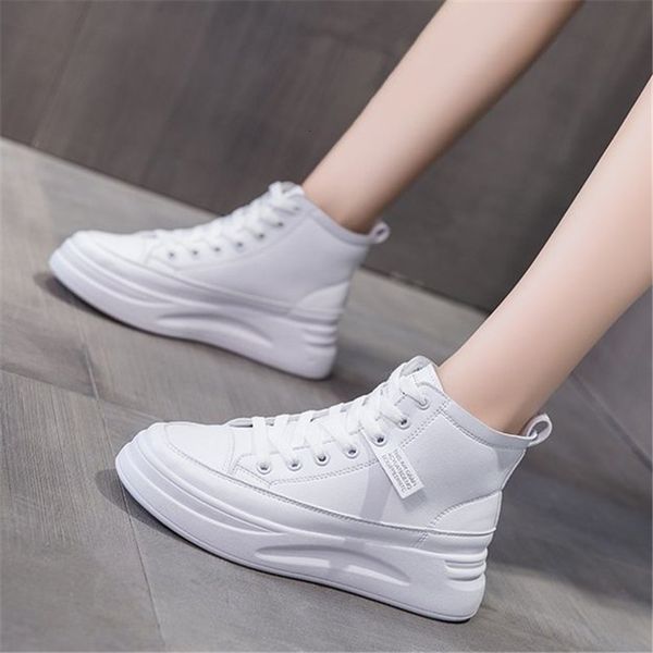 

2021 new spring autumn women occasional savage mode respirotible from lona women's high- sneakers vulcan shoes 43s4, Black;white