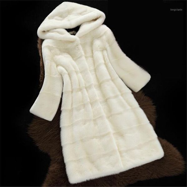 

winter faux fur coat women hooded coat autumn winter fashion pink furry long jacket female faux leather coats jackets1, Black