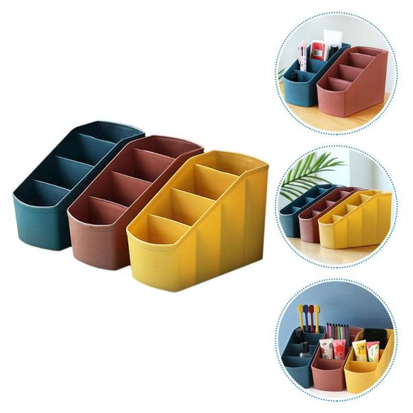 

tissue boxes & napkins 3pcs four grids pen holder deskstorage bucket classify cases