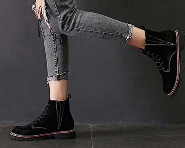 

fashion leather star women shoes woman leather short autumn winter ankle fashion brand women boots 03 p392, Black