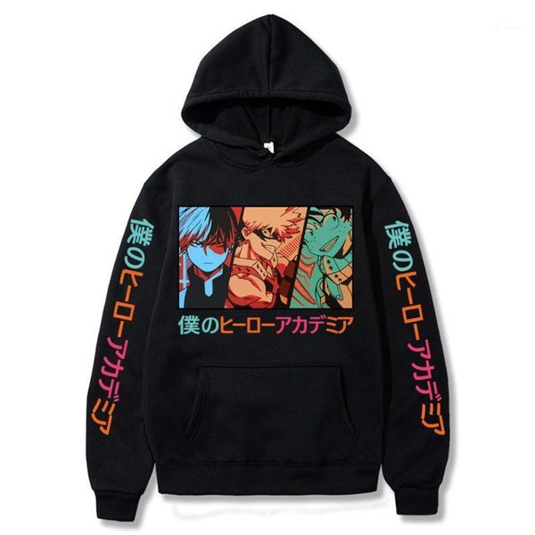 

harajuku hoodie my hero academia hoodie s todoroki bakugou deku sweatshirts boku no hero academia sweatshirt hoodies 1, Black