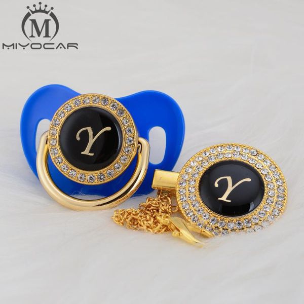 

pacifiers# miyocar name initial letter y elegant silver bling pacifier and clip bpa dummy unique design sgs pass ly