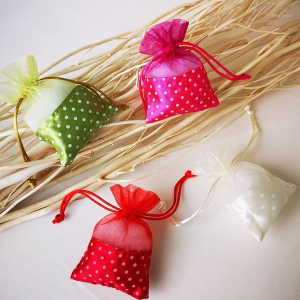 

pearl yarn candy bag 30pcs cookie snack drawstring bags wedding party sugar pouch 4 colors festival decoration bag sack 9*7cm1