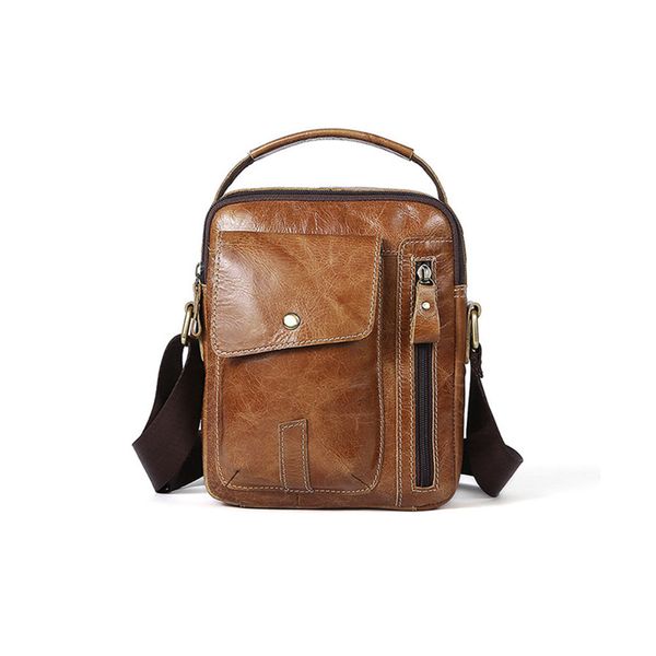 

2020 briefcase men's cow leather business tote for document office portable lapshoulder bag