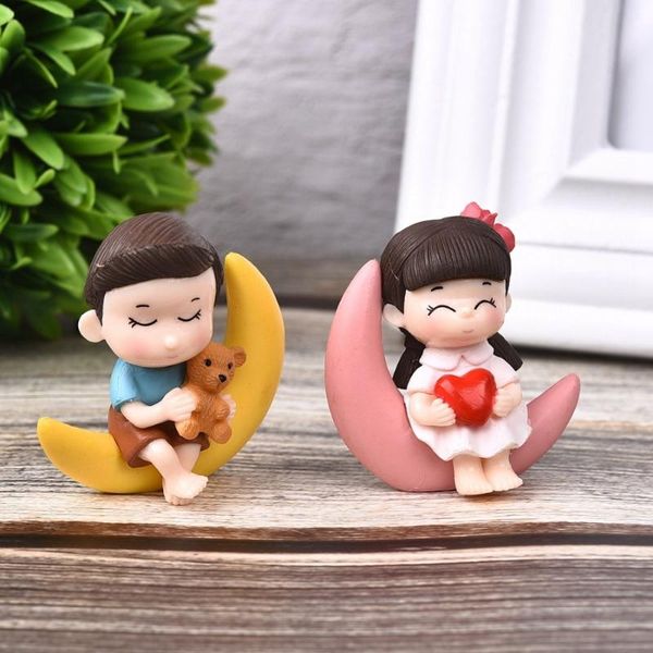 

1set cute sweety lovers couple chair figurines miniatures garden gnome moss valentine gift resin fairy garden decoration supply