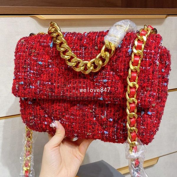 

2020 luxurys designers bags classic women plaid messenger bag cc bag woolen shoulder 19 series d9knm qynf