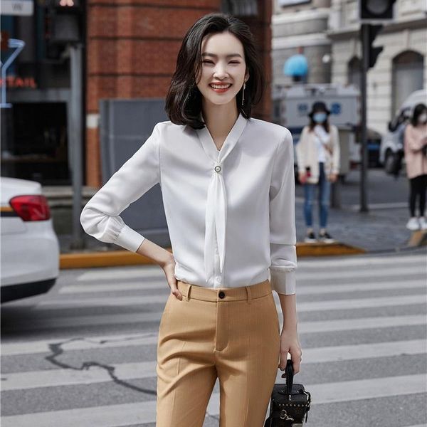 

fashion women blouses & shirts white work wear ladies office uniform blouse long sleeve styles