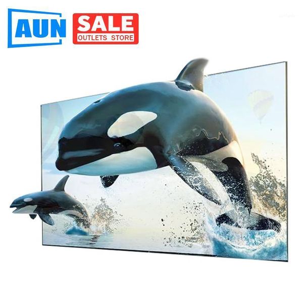 

projection screens aun 16:9 anti-light screen 120/100/60 inch for ultra short throw projector| reflective 8k 4k1080p dlp/led projector1