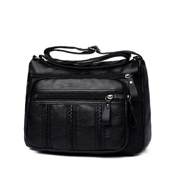 

black women bag solid color imitation leather women shoulder bag crossbody elegant fashion handbag shopper