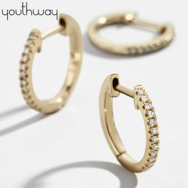 

rhinestone huggie hoop earrings brass ear cuff shiny clear crystal small round rhinestones hoop earringsÂ fashion jewelry gifts, Golden;silver