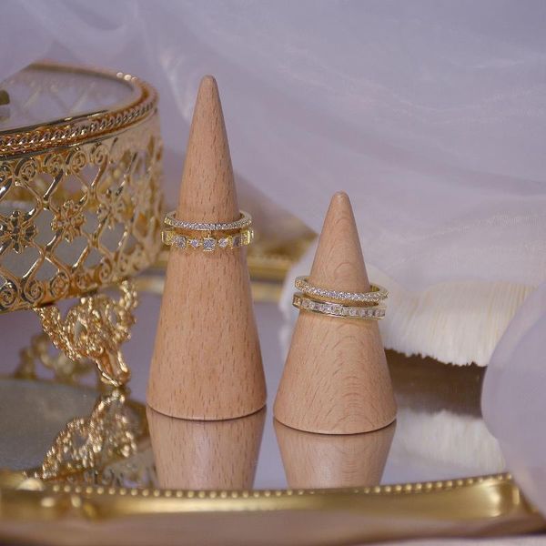 

european and american exquisite micro-inlaid zircon full diamond temperament open ring temperament net red open ring lady, Silver