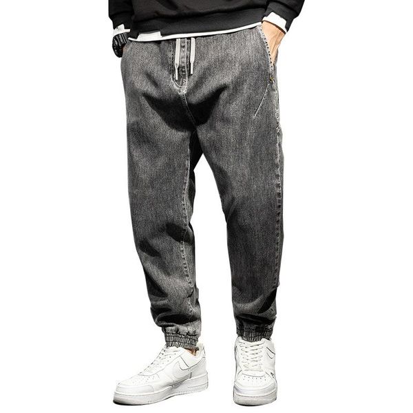 

men's jeans men loose stretch harem denim plus size trendy trousers autumn for male, Blue