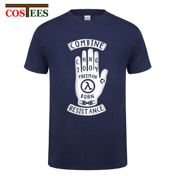 

спорт 2018 tops тройники новая мода tshirt homme half life футболках мужчины хлопок printed одежда сопротивление рук tatto half life 2 tshir