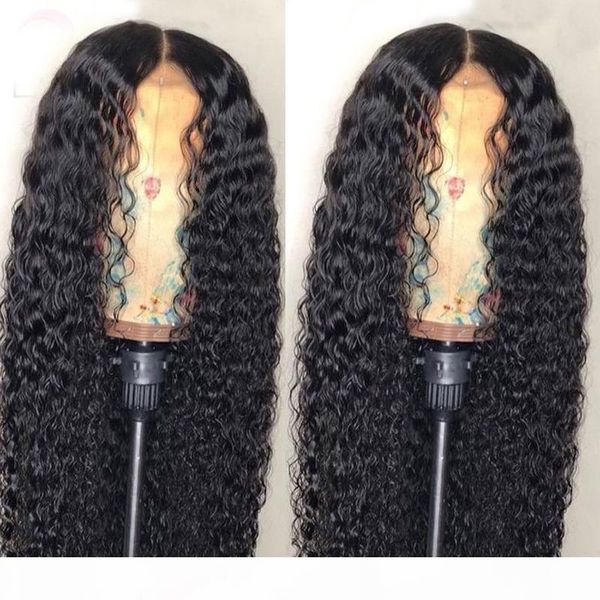 

wigs brazilian deep curly lace front wig pre plucked lace frontal wigs remy hair kinky curly human hair wigs, Black;brown